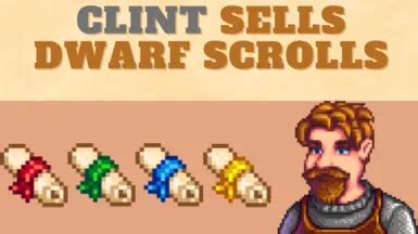 Clint Sells Dwarf Scrolls at Stardew Valley Nexus - Mods and community