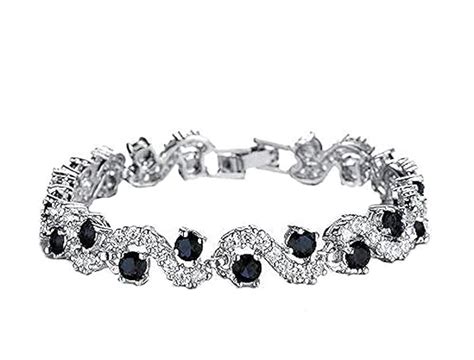 Yellow Chimes Bracelet for Women and Girls Fashion Black Crystal ...