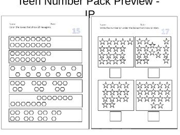 Teen Number Identification, Counting & Assessment Pack by JAWTeach