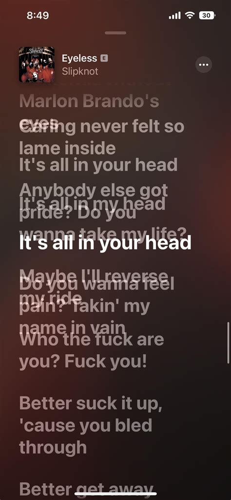 Listening to Eyeless when the lyrics decided to mess with me : r/Slipknot