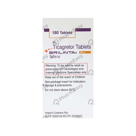 Brilinta 90 MG Tablet (180): Uses, Side Effects, Price, Dosage ...