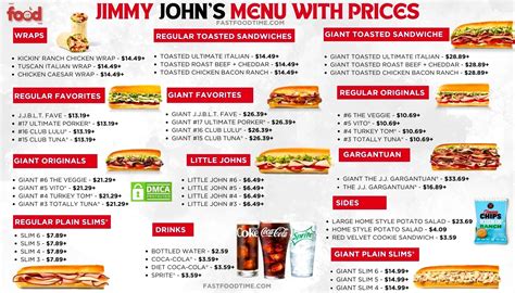 Jimmy John's Menu With Prices | Order Online Delivery