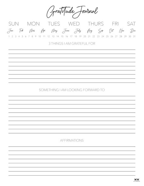 Gratitude Journal Templates - 23 FREE Printables | Printabulls