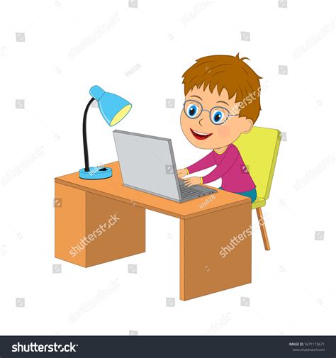 Boy Using Computer Cartoon 的图像结果