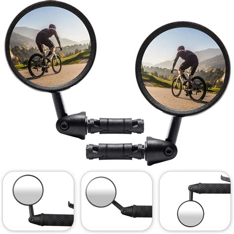 Amazon.com: Bike Mirrors,Bike Bar End Mirror, 2 PC HD Glass Convex Lens ...