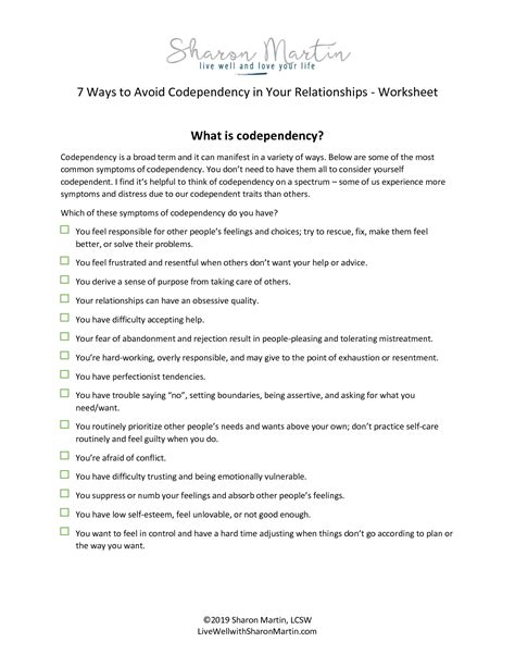 Image result for Codependency Worksheets Free Printable