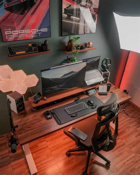 Image result for Computer Desk Dual Monitor Setup