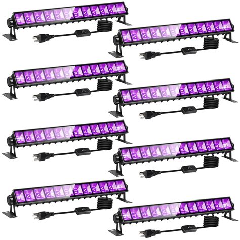 YIAYETOG 8 Pack 40W LED Black Light Bar, Black Lights Light Up 4000ft² ...