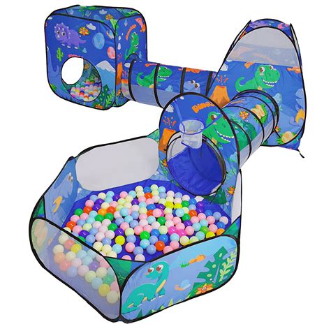 Buy 5pc Kids Ball Pit Tents and Tunnels for Boy Girl Gift, Dinosaur ...