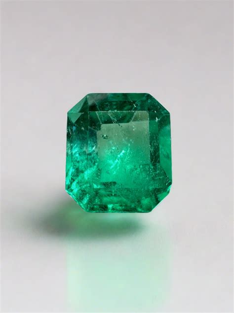 1.20 Carat 7x6 Yellowish Green Natural Loose Colombian Emerald- Emeral