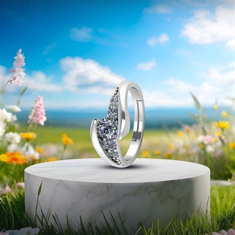 925 Crystal Sterling Silver Solitaire Diamond Statement Ring – misshighness