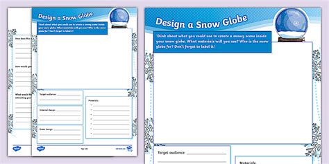 Design Your Own Snow Globe Activity Sheet
