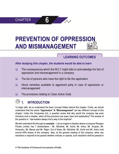 CA FINAL CORPORATE AND ECONOMIC LAW - 6 PREVENTION OF OPPRESSION AND ...