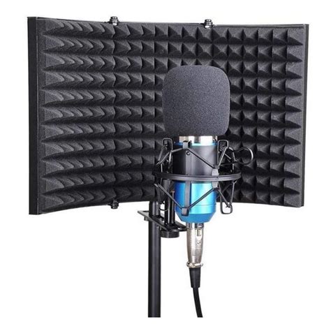 Skeido 3 Panel Microphone Isolation Shield Acoustic Foams Panel Studio ...