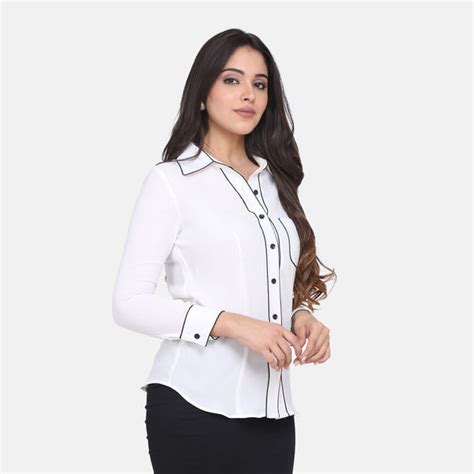 Classic Office Formal White Collared Women's Shirt – The Ambition ...