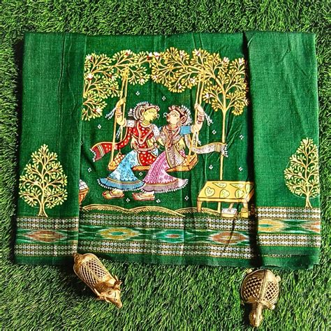 Pattachitra Raja Theme With Tree On The Sleeve Blouse – Maavni Designs