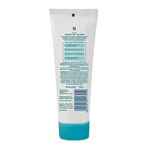 Johnsons Baby Cream Milk + Rice 100 g Tube – Carrydor Online Grocery Store