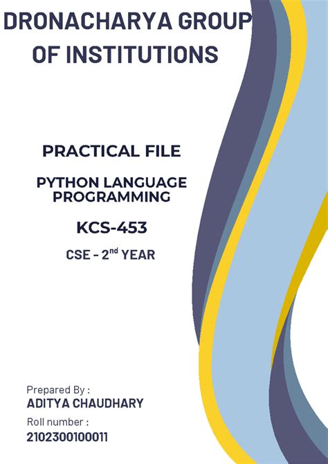 Python Programming Lab Manual - CSE 2nd Year - Studocu