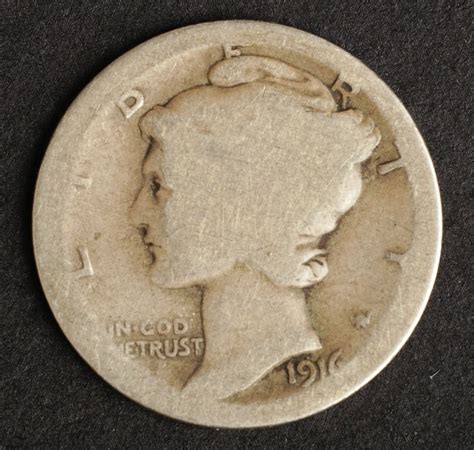 1916-d Mercury Dime, Grade Estimate Fr02-ag03 Auction