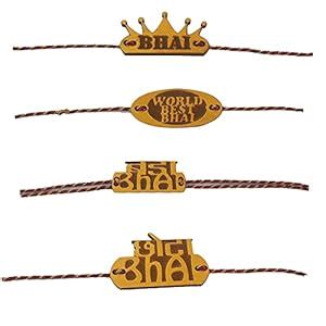 Buy Ratash MDF Wood Unique Laser Cutout Rakhi Combo With Compact Design ...