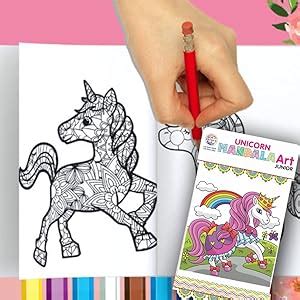 Buy Ratna's Mandala Art Unicorn Junior Colouring Kit - 12 Sheets with ...