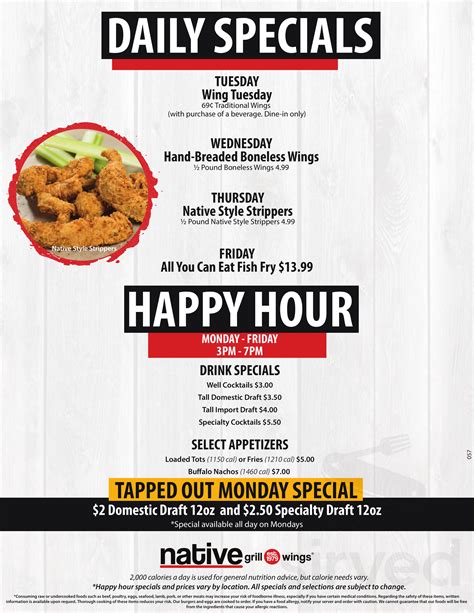 Native Grill Wings menu in Avondale, Arizona, USA