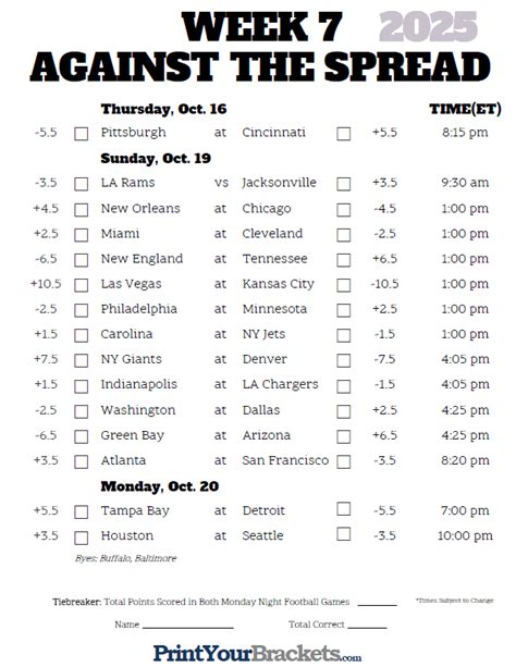 Nfl Pick Em Sheets Printable
