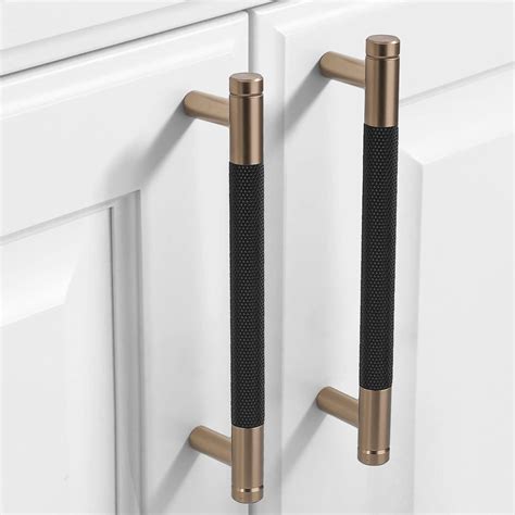 9BUILD 12 Pack 5 Inch Knurled Cabinet Pulls Black Kitchen Cabinet ...