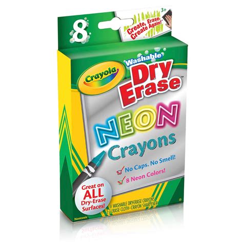 6 packs 8 ct 48 crayola® washable dry erase neon crayons michaels ...