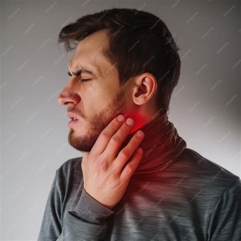 Premium Photo | Person is experiencing a sore throat depicting the discomfort and irritation of ...