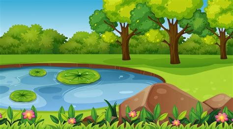 Cartoon pond Images - Free Download on Freepik