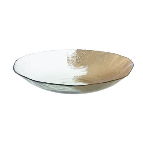 Centre de Table Doré Verre 29 x 29 x 5 cm | Leroy Merlin