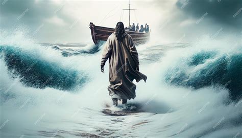 Premium Photo | Bible narratives about Jesus walking on water The ...