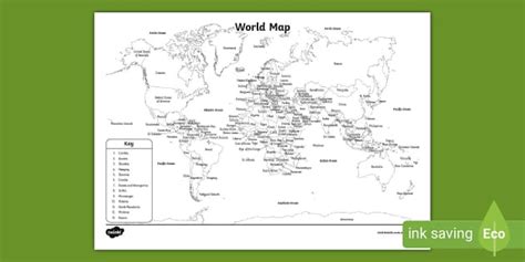 World Map Outline with Countries Poster | Twinkl - Twinkl