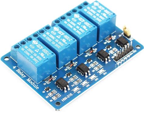 Robotbanao 4 Channel DC 5V Relay Module for Arduino, pack of 1, Micro ...