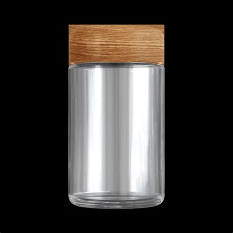 5 Oz Clear Glass Child Resistant C-Class Jar with Plastic Wood Finish ...