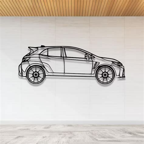 Sports Hatchback Car Metal Wall Art for Living Room Decor