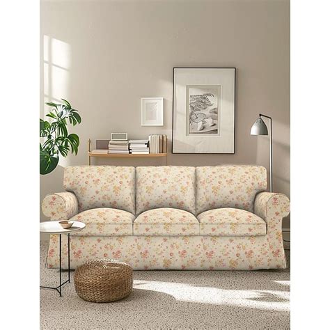 3 Seater Sofa Cover For Ektorp Couch Cover with 3 Cushion Cover and 3 ...