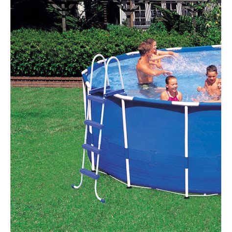 Intex 1.5-ft x 1.5-ft x 48-in Metal Frame Round Above-Ground Pool with ...