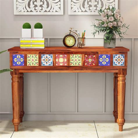 Boho Console Table (Honey Finish)