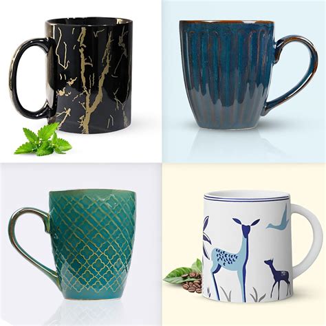 Buy The Earth Store Top 4 Selling Combo Ceramic Coffee Mugs/Tea Cups ...