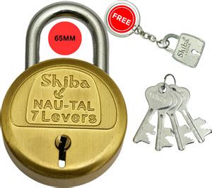 Shiba Nau-Tal 65mm 7 Lever Brass Plating Double Locking 4 Keys Pack Of ...