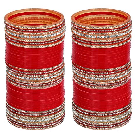 Buy Lucky Jewellery Bridal Bangle set Wedding punjabi chuda Designer ...
