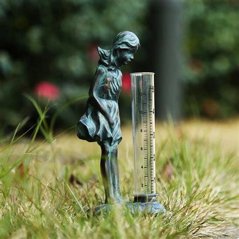 Buy Topadorn Garden Rain Gauge Decor Lady Girl Rain Gauge Stake with ...