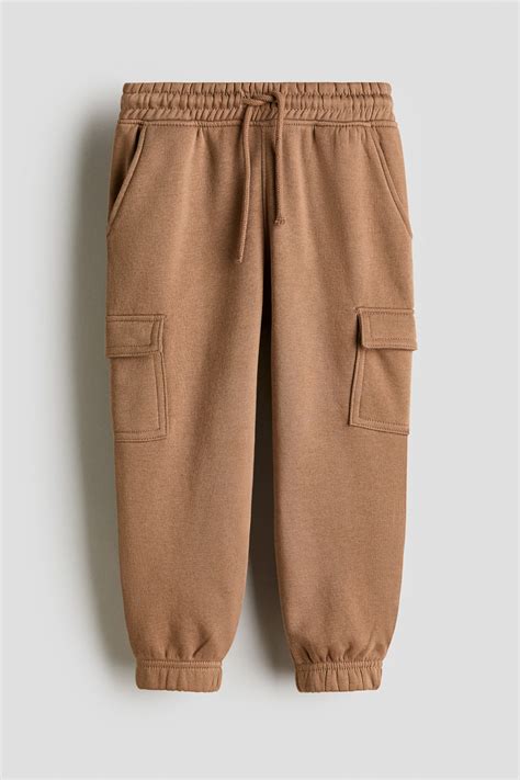 Brushed-inside cargo joggers - Brown - Kids | H&M IN