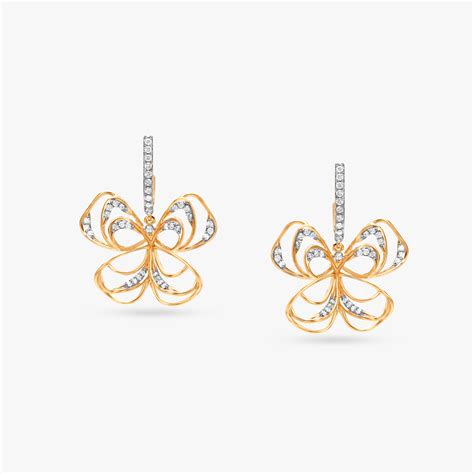 Iridescent Wings Diamond Drop Earrings