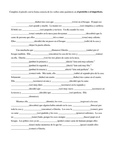 Preterite Vs Imperfect Practice Worksheet - Printable And Enjoyable ...