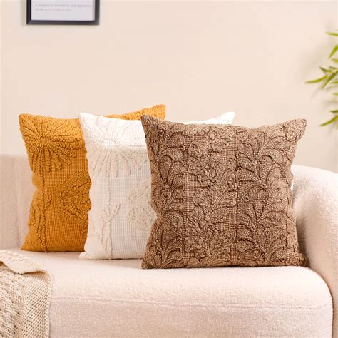 Handwoven Earth Tones Cushion Cover Set Of 3 16x16 Inch Online ...