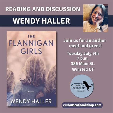 Wendy Haller Author Event--The Flannigan Girls , 386 Main St., Winsted ...