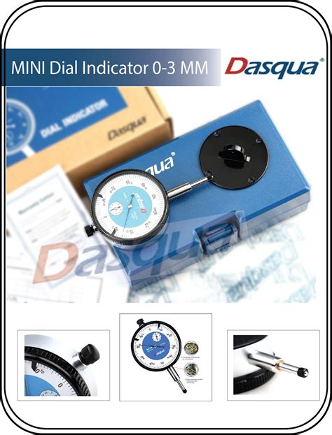 DASQUA High Accuracy MINI Dial Indicator lug back 0-3 mm With Calibrat ...